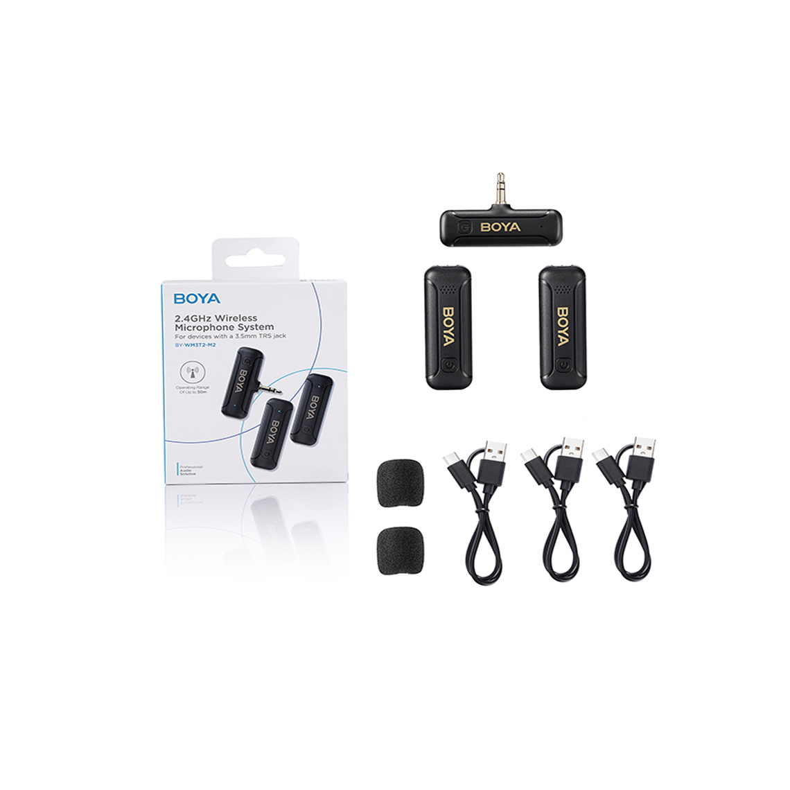 BOYA BY-WM3T2-M2 Dual Channel Mini 2.4GHz Wireless Microphone