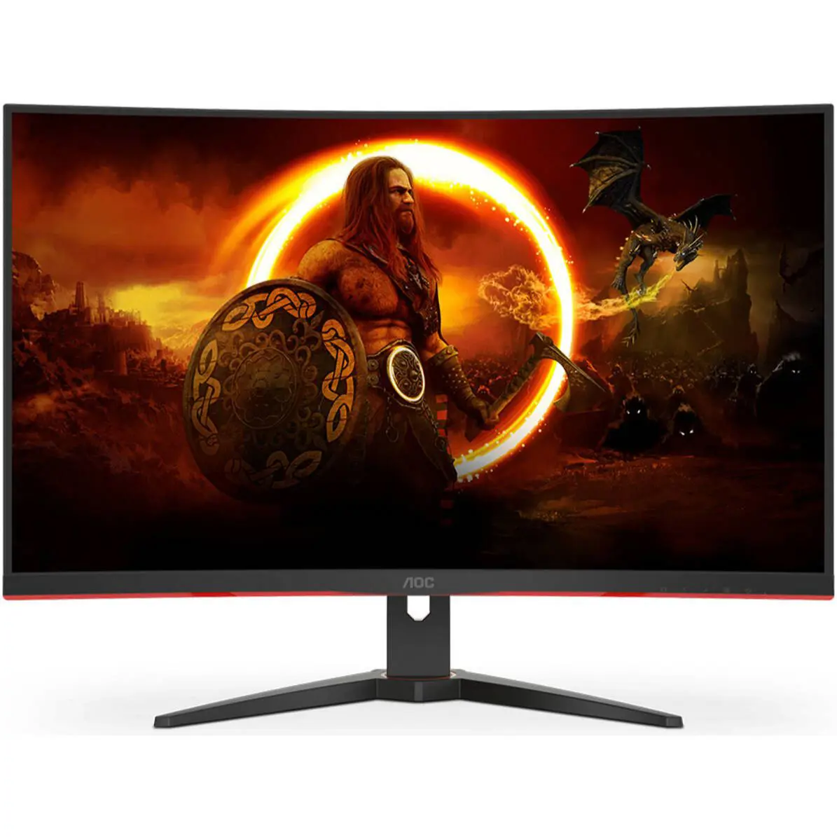 AOC C32G2ZE2, 31.5" FHD VA Display, 250Hz Refresh Rate, 0.5ms Response Time, AMD FreeSync, Curved Gaming Monitor