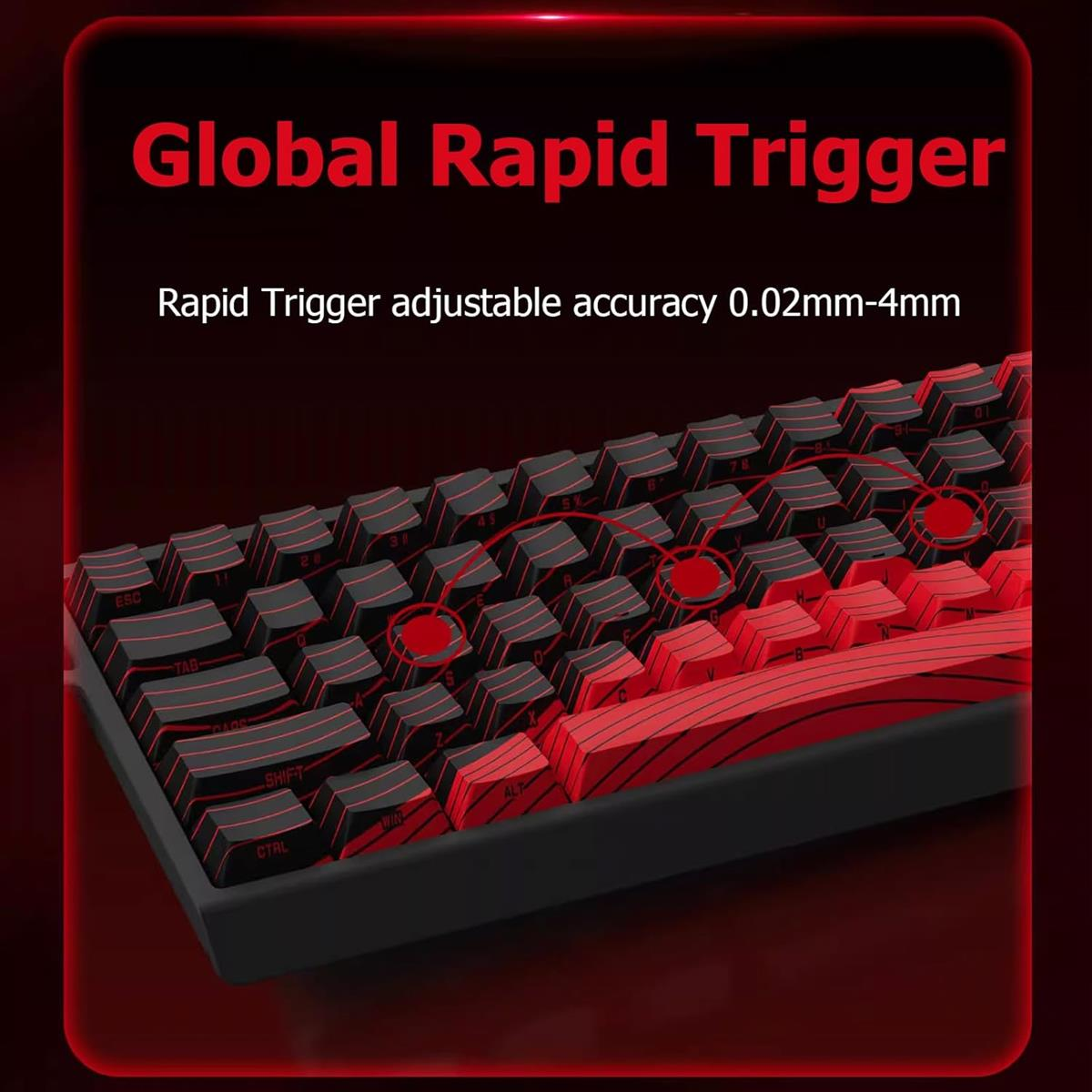 MadLions MAD68 HE RGB 60% Wired Magnetic Switch Gaming Keyboard (Black/White)