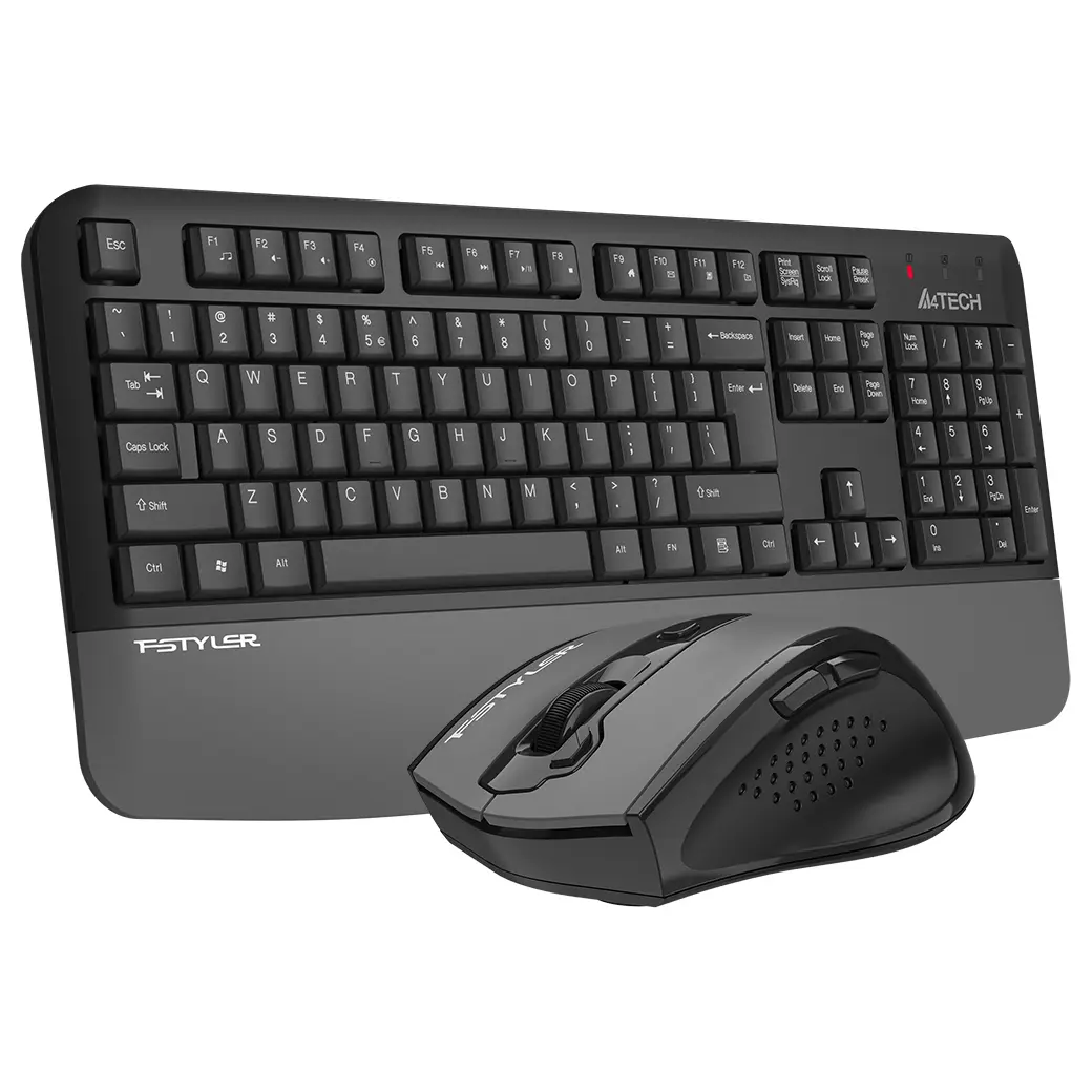 A4Tech Fstyler FG2500S Plus 2.4G Multimedia Wireless Keyboard Mouse Combo - Grey