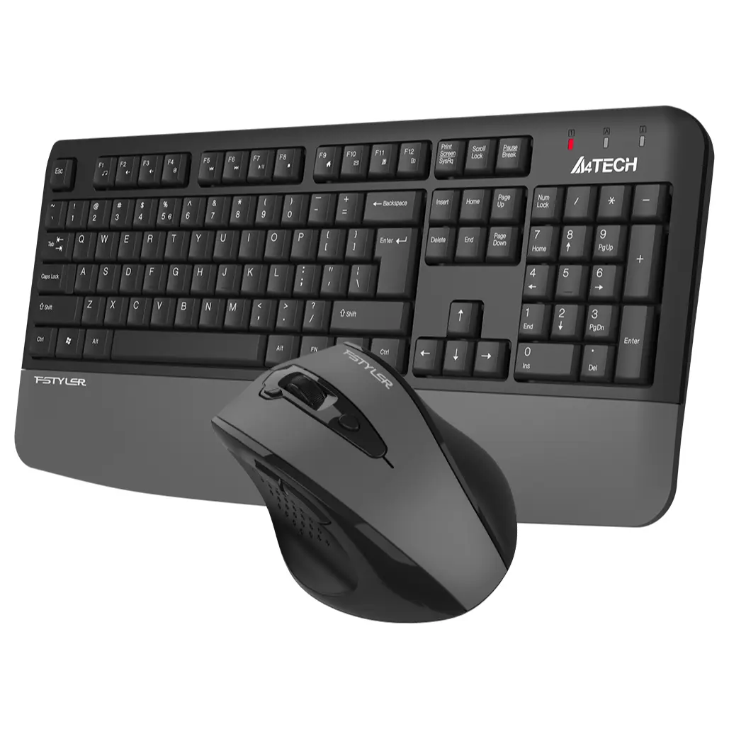 A4Tech Fstyler FG2500S Plus 2.4G Multimedia Wireless Keyboard Mouse Combo - Grey